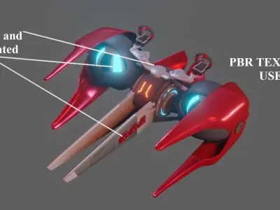 Sci-Fi Glider - Low Poly - Game Ready - PBR Low-poly 3D model