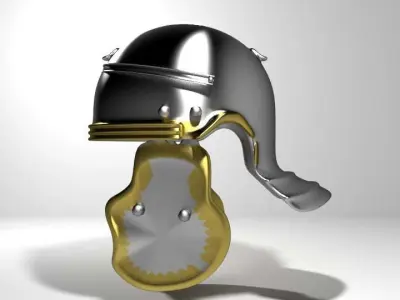 Ancient Combat Helmet - Imperial Gallic 3D model