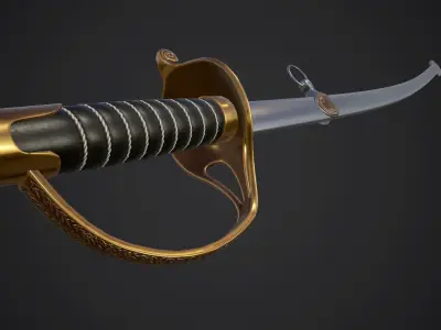Sabre sword Low-poly 3D model purchase