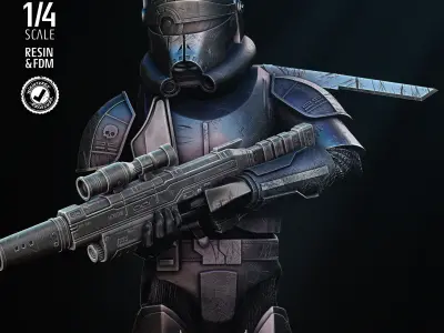 STAR WARS Crosshair Bust Tested for 3D Printing 3D print model