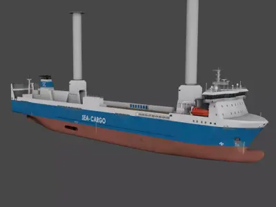 Ro-Ro Sailing vessel Low-poly 3D model