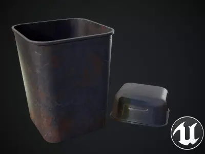 Litter Basket Low-poly 3D model