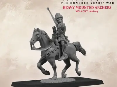 Medieval Mounted Archer 14th century 3D print model