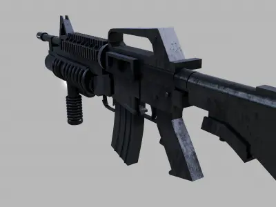 machine gun weapon  Low-poly 3D model