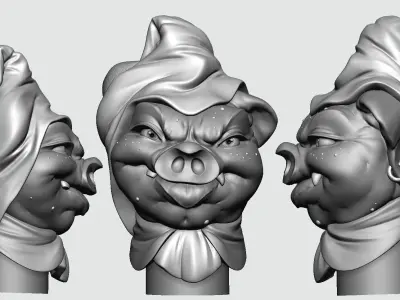 The Vampire Pig - Toy model to print  Part 01 Free 3D print model