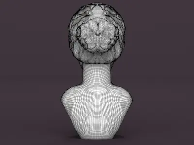 3D antique statue of a female head  3D model