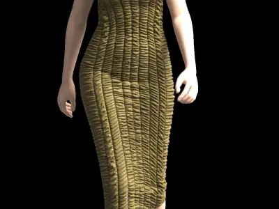 Ruched Dress 3D model
