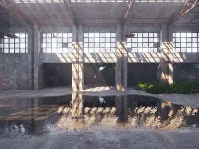 SHC Abandoned Factory hall Low-poly 3D model