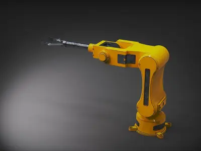 Robotic arm industrial factory gear  3D model