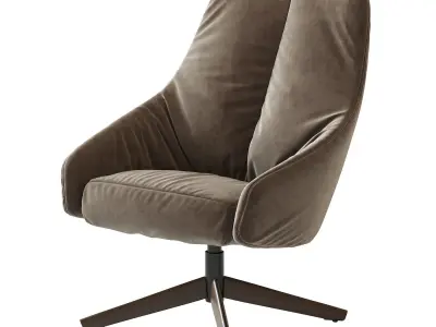 PUK-M-Montis swivel chair velvet 3D model