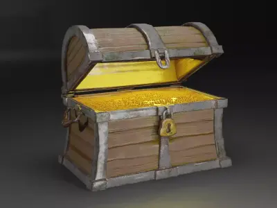 Treasure Chest Low-poly 3D model