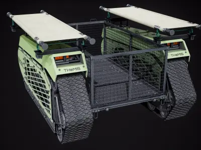 THeMIS Cargo CASEVAC Military Robot PBR 3D model