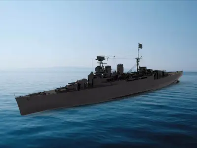 HMS Hood battleship 3D model