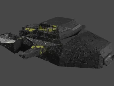 SpaceShip Low-Poly PBR Model tank Low-poly 3D model