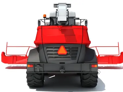 Red Combine Harvester 3D model