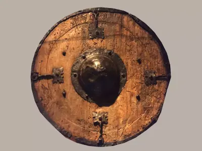Medieval Wooden Shield Free low-poly 3D model