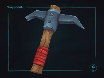 Stylized Pickaxe Prop - Game-Ready Hand-Painted Asset - Free low-poly 3D model