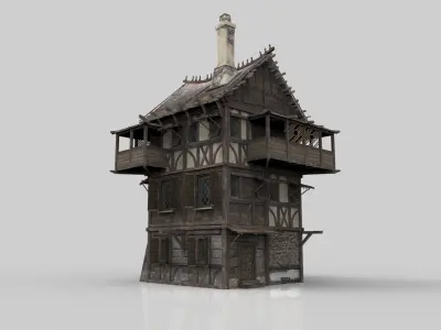 Medieval house fantasy 06 Low-poly 3D model