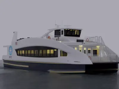 Nyc Ferry - New York Full Interior Low-poly 3D model