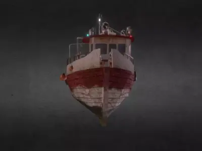 Old Rusty Fishing Boat 3D Model 3D model