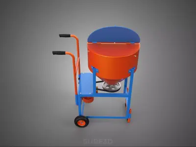 PORTABLE BUCKET VERTICAL AUGER SCREW PAN MIXER BLENDER GRINDER 3D model