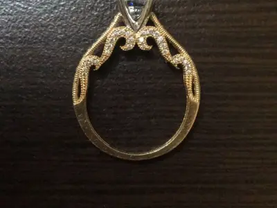 Antique solitaire ring stl file 3D print model