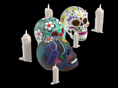 Day of the Dead Skulls 3D model