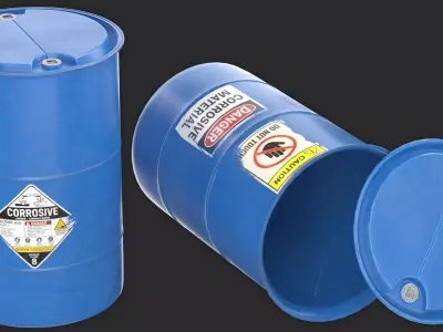 Industrial Acid Barrel  3D model