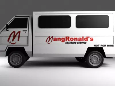 Philippine UV Express Van Low Poly 3D Model Low-poly 3D model