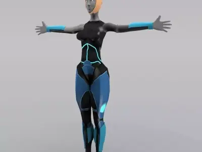 Semi Scifi Female - Low Poly Low-poly 3D model
