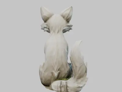 Stylized Stone Fox Low-poly 3D model