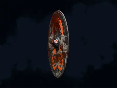 Viking shield 4 - Bloodied Relic Low-poly 3D model