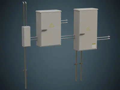 Utility Box 1A Low-poly 3D model