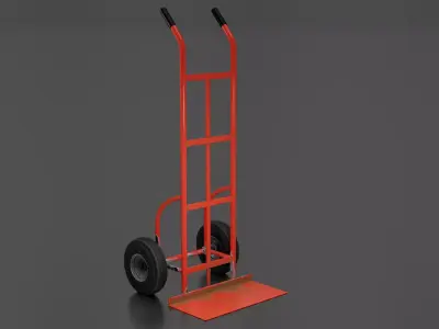 Two Wheels Cart Low-poly 3D model