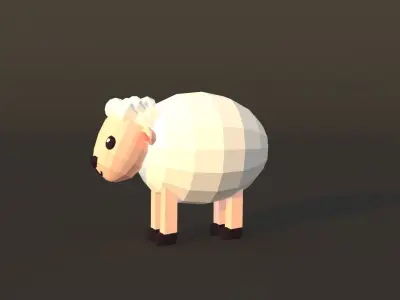Character B093 Sheep Cute Low-poly 3D model