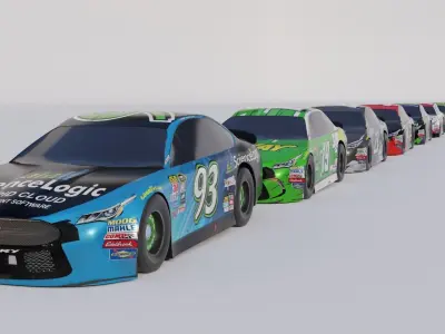 60 CAR PACK - NASCAR Race Cars Free 3D model