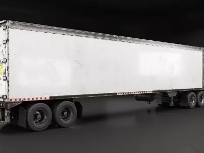 Generic Semi Truck Sleeper Cab  Refrigerated Trailer - Rusted 3D model