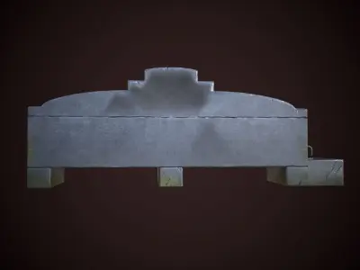 Gothic fountain Low-poly 3D model