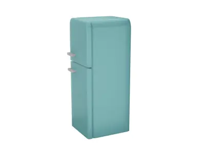Blue Metal Retro Refrigerator Free 3D model