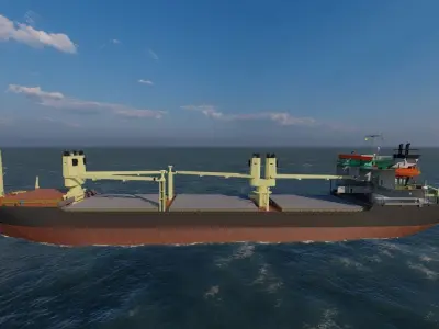 collection ships-Bulk carrier ship-tanker ship 3D model 2