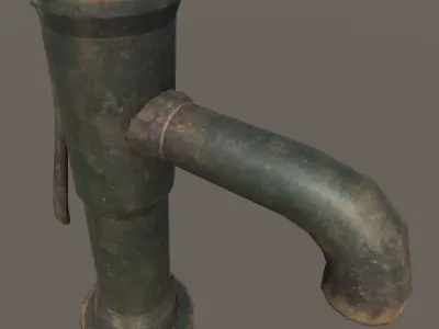 Rusty Waterpump PBR Low-poly 3D model