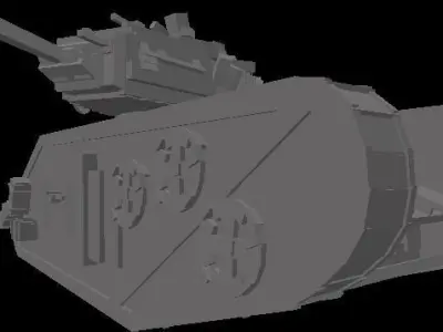 DWT-HeavyTrenchwarsTank tank Low-poly 3D model