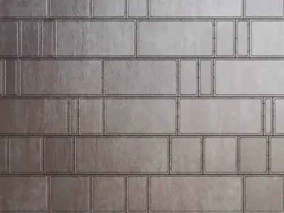 Industrial Rectangular Metal Panels PBR Seamless Texture