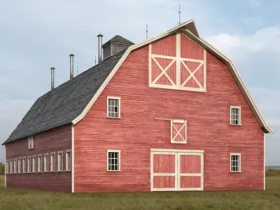  Traditional Aged Red Barn 