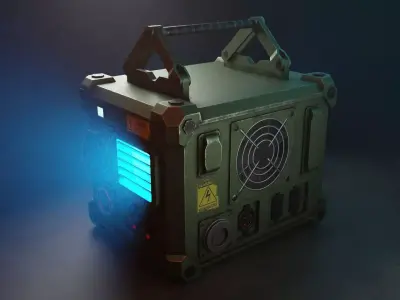 Power Supply Crate or Generator Unit Low-poly 3D model