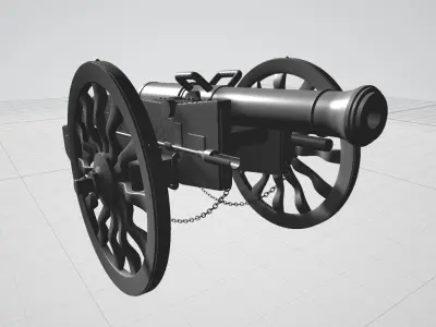 Cannon Low-poly 3D model