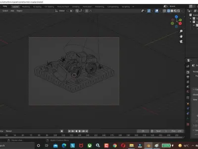 Low Poly 3D Stylized Character Construction loader Isometric 3D model