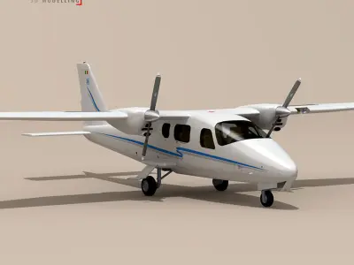 P2006t airplane with propellers 3D model
