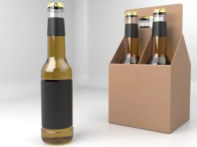 Beverage Branding Package No1 4Pack Low-poly 3D model