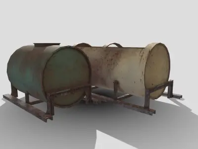 Old Tank Low-poly 3D model
